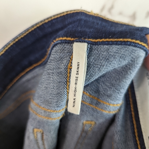 Rag & Bone Nina High Rise Skinny Jeans Marine Blue Dark Wash Denim - Picture 8 of 10